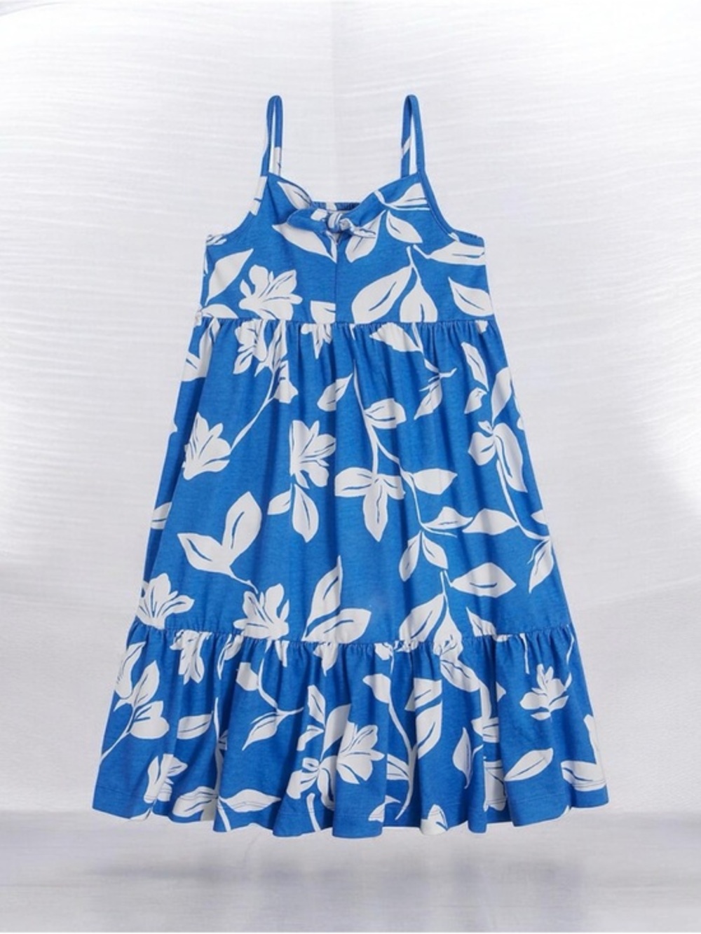 Crewcuts Girls Printed Midi Dress Floral Pattern with a Tie-front Detail size 7